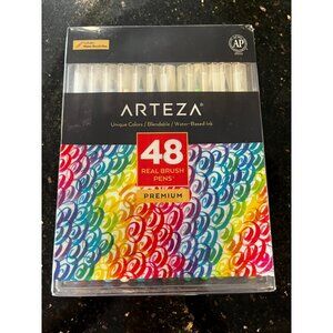 Arteza Real Brush Pens 48 Colours For Watercolour Painting With Flexible Nylon